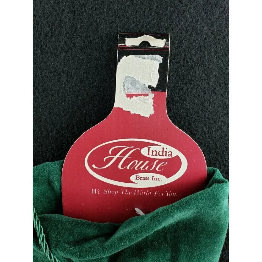 NOS Velvet Wine Gift Bag India House Liquor Tasseled Christmas Burgundy Green